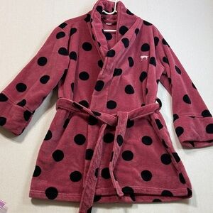 PINK Victoria's Secret Pink and Black Polka Dot Robe